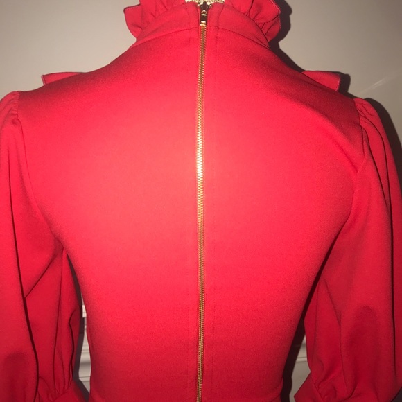 Good Time USA | Tomato Red Ruffle Midi Dress - Picture 6 of 6